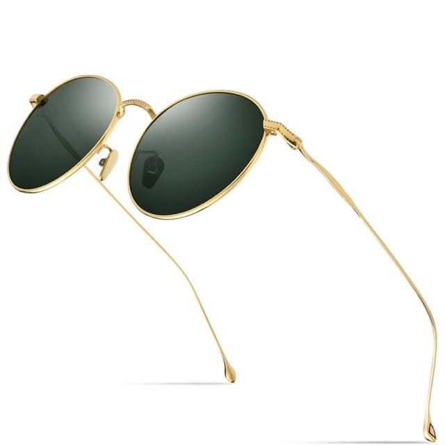Titanium Sunglasses Men Vintage Small Round Polarized Sun Glasses Women Retro High Quality UV400 Shades - Smykkelivet